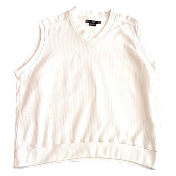 VTG Nike Golf Men's V-Neck Pullover Sleeveless Cotton Golf Vest; Cream; Large - Picture 1 of 6